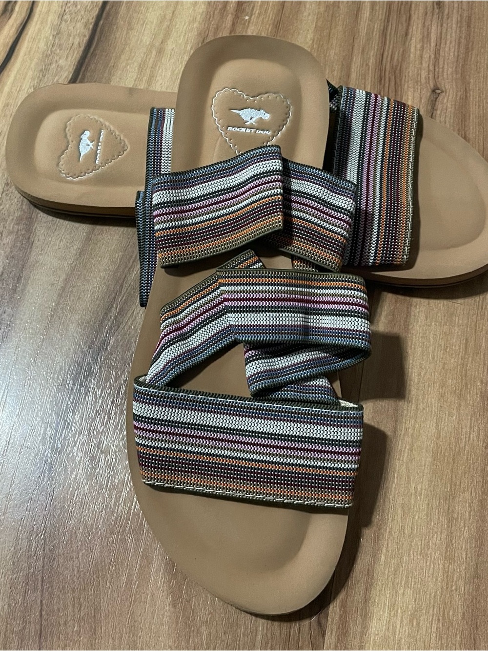 Rocket Dog Ellen Strappy Sandals Multicolor Hayden Natural Elastic Sz 7